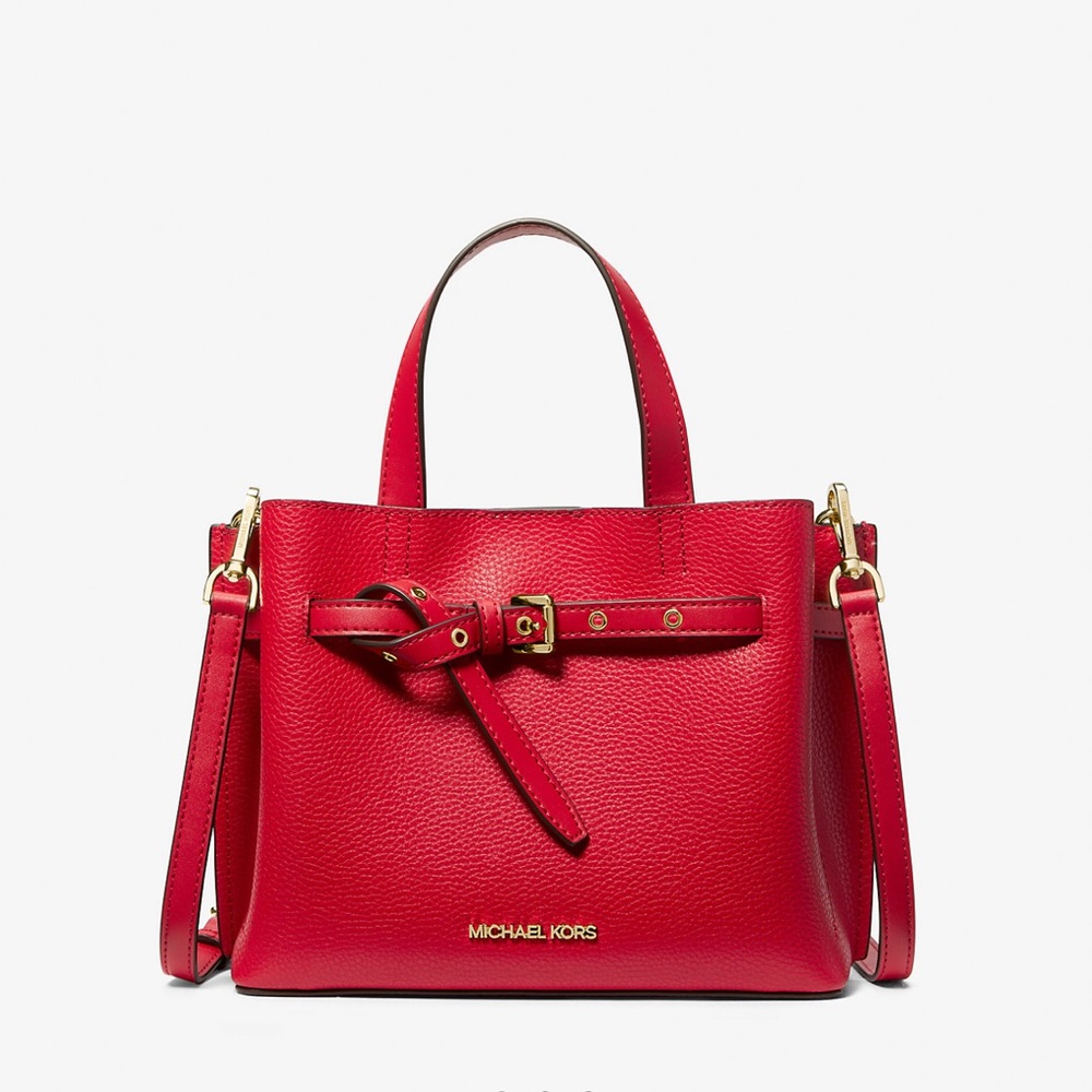 Michael Kors - Emilia Small Pebbled Leather Satchel - Color - Bright Red, new